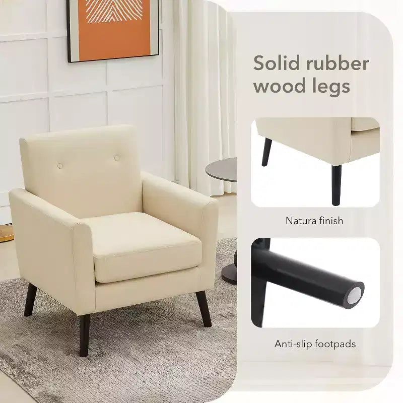 Fauteuil moderne en tissu de lin