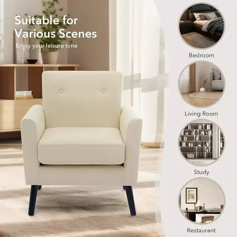 Fauteuil moderne en tissu de lin