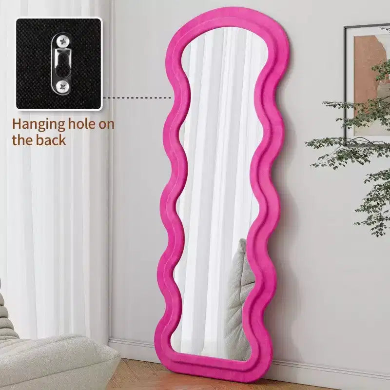 Miroir de courtoisie pleine longueur moderne en flanelle