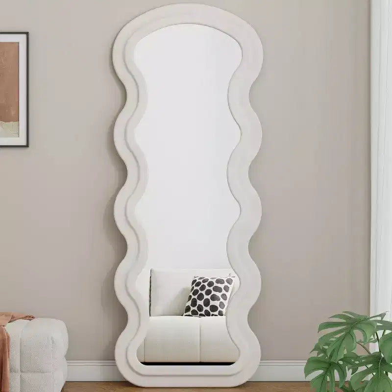 Miroir de courtoisie pleine longueur moderne en flanelle