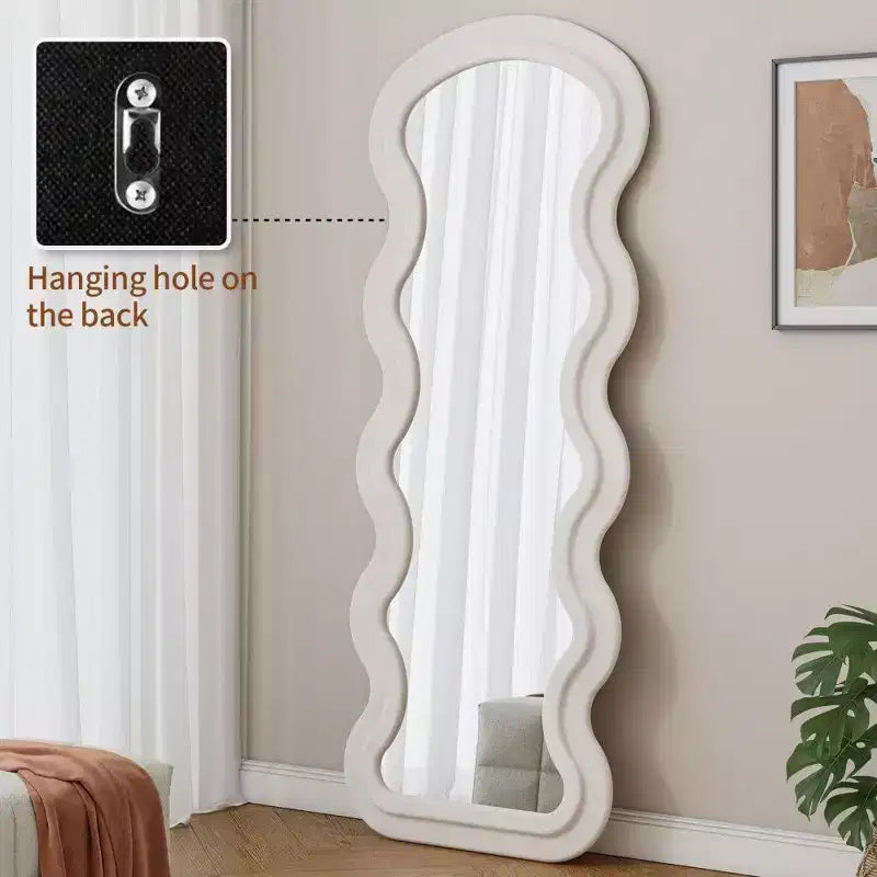 Miroir de courtoisie pleine longueur moderne en flanelle