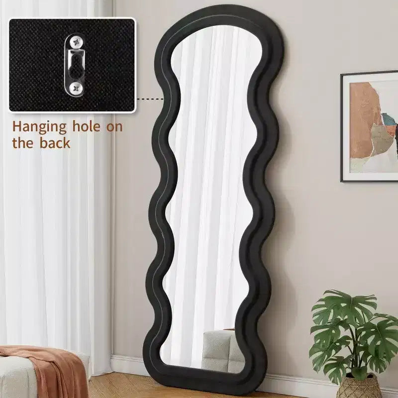 Miroir de courtoisie pleine longueur moderne en flanelle