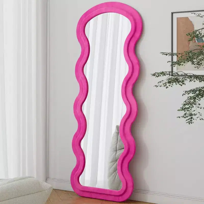 Miroir de courtoisie pleine longueur moderne en flanelle