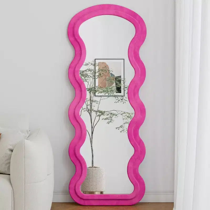Miroir de courtoisie pleine longueur moderne en flanelle