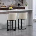 GDFStudio Iskan 25H Linen Upholstered Counter Height Bar Stools with Backrest (Set of 2)