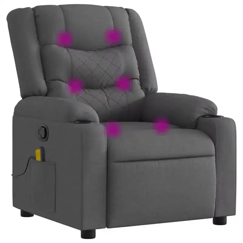 vidaXL Electric Massage Recliner Chair Fabric