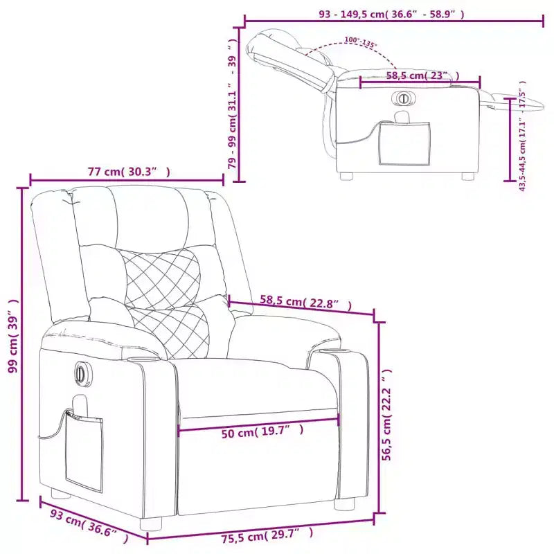 Fauteuils inclinables de massage électrique