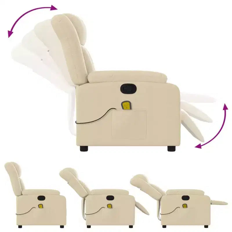 Fauteuil de massage inclinable en tissu noir