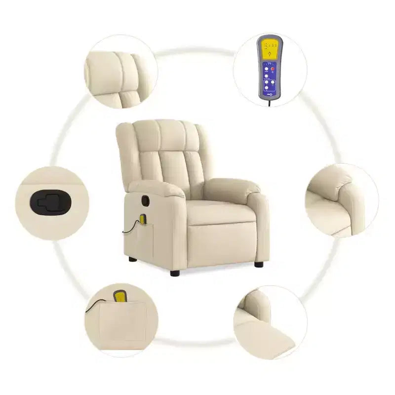 Fauteuil de massage inclinable en tissu noir
