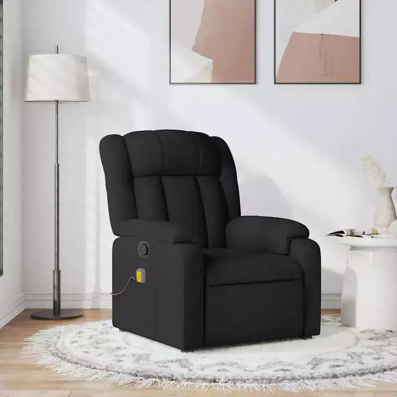 Fauteuil de massage inclinable en tissu noir