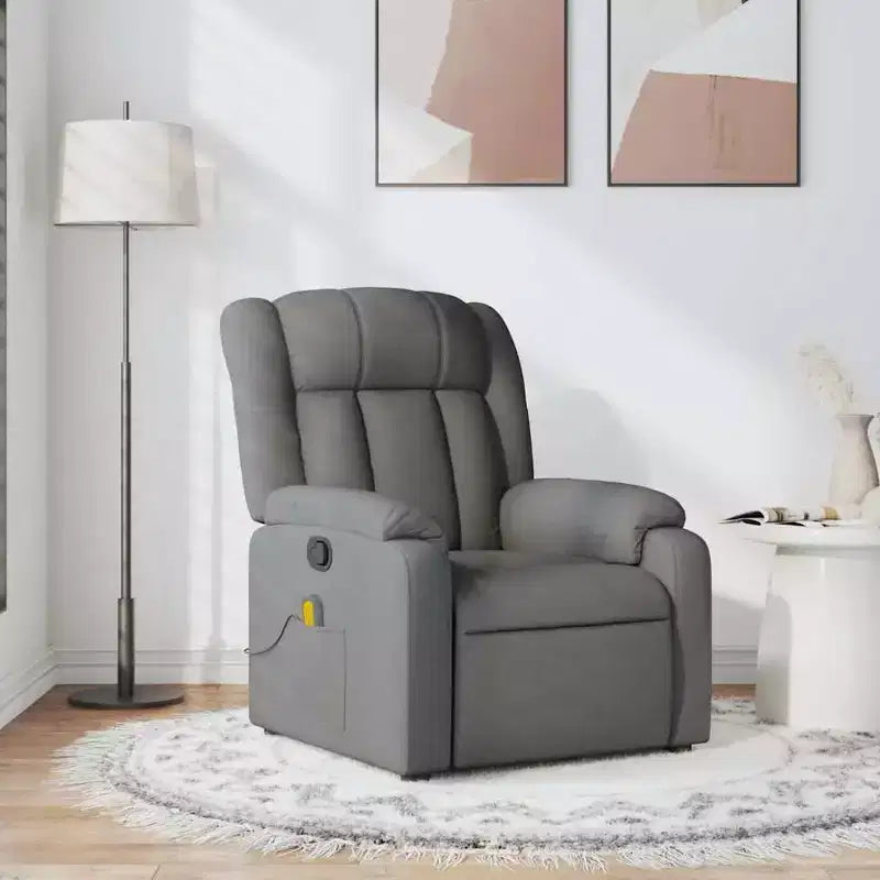 Fauteuil de massage inclinable en tissu noir