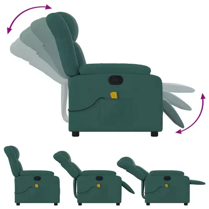 Fauteuil de massage inclinable en tissu noir