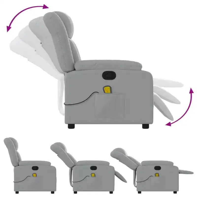 Fauteuil de massage inclinable en tissu noir