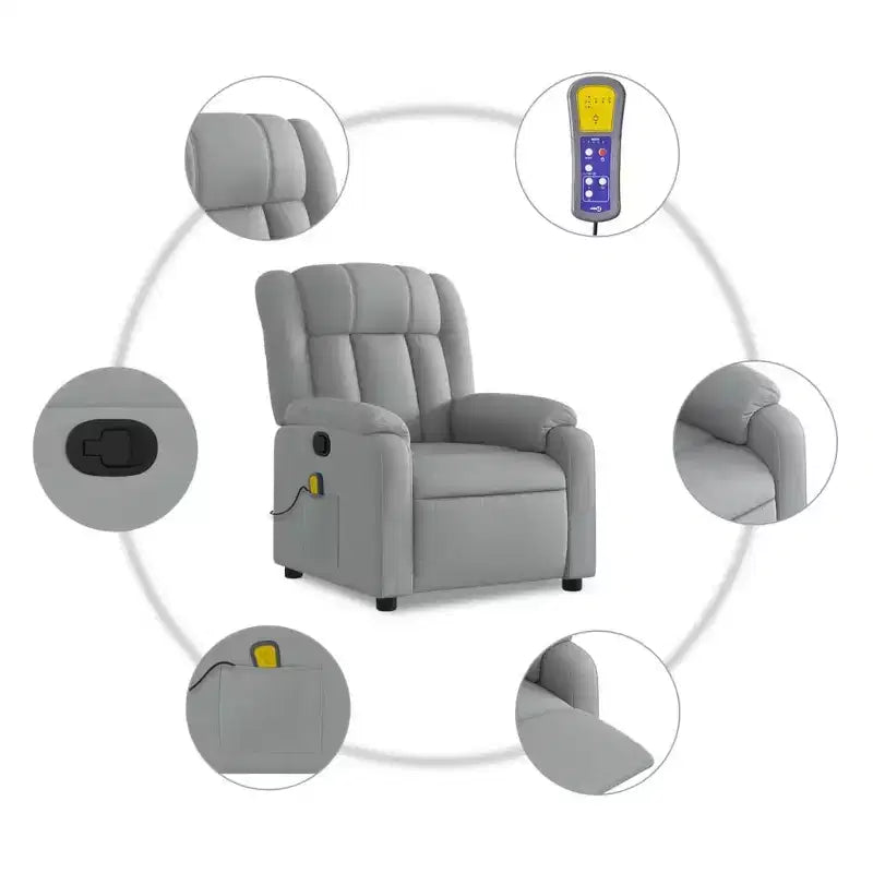 Fauteuil de massage inclinable en tissu noir