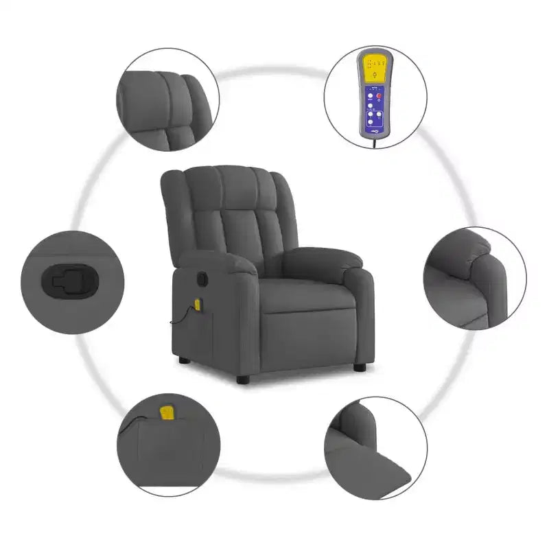 Fauteuil de massage inclinable en tissu noir