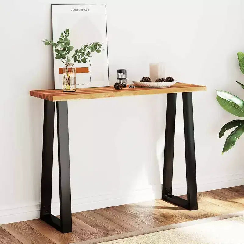Table d'appoint rustique en bois massif à bords naturels