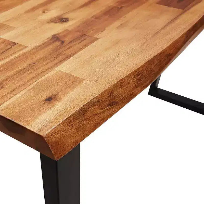 Table d'appoint rustique en bois massif à bords naturels