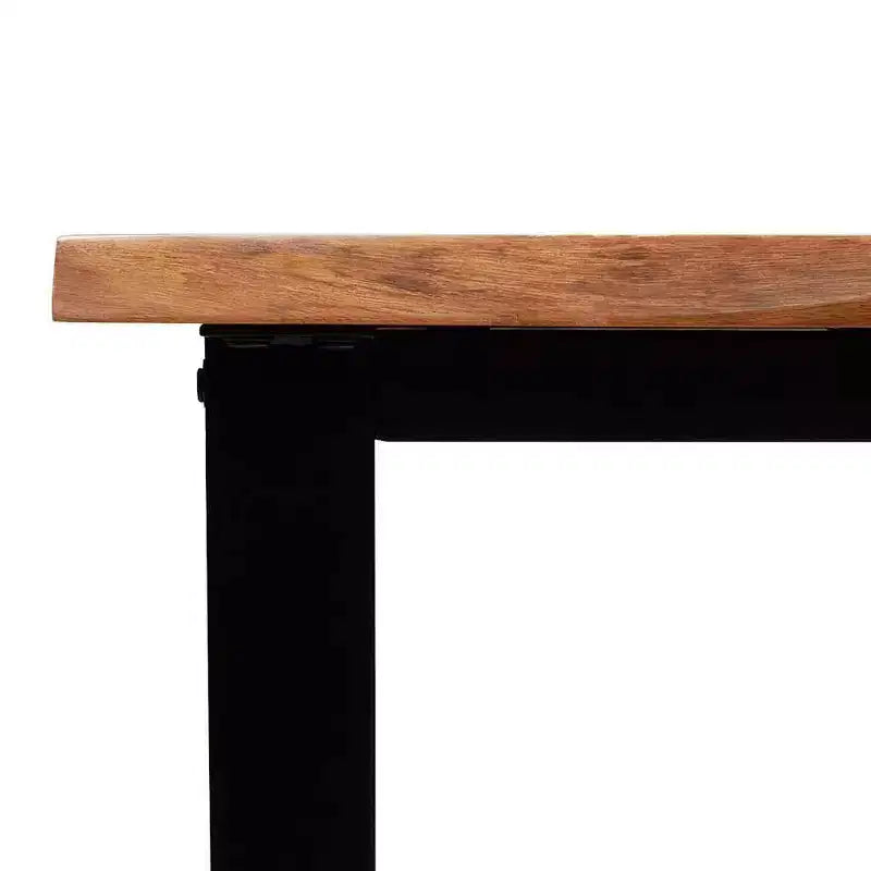Table d'appoint rustique en bois massif à bords naturels