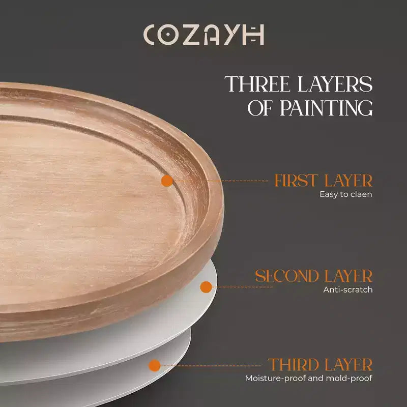 Table d'appoint ronde avec plateau de style rustique en bois
