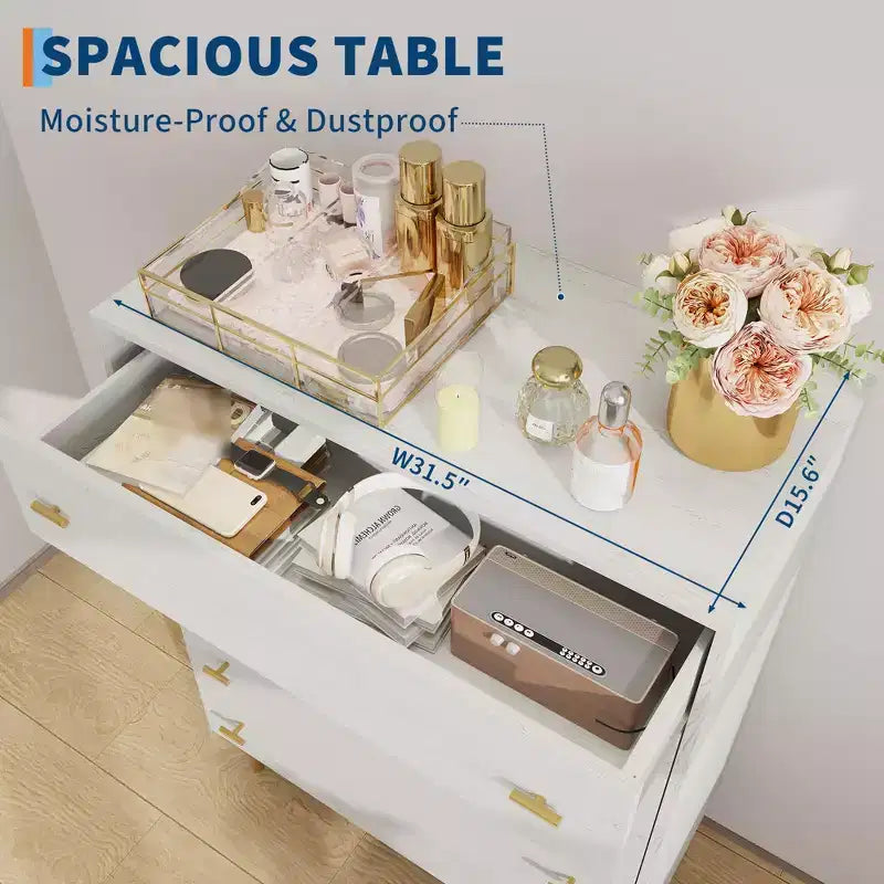 Commode à tiroirs avec poignées en barre