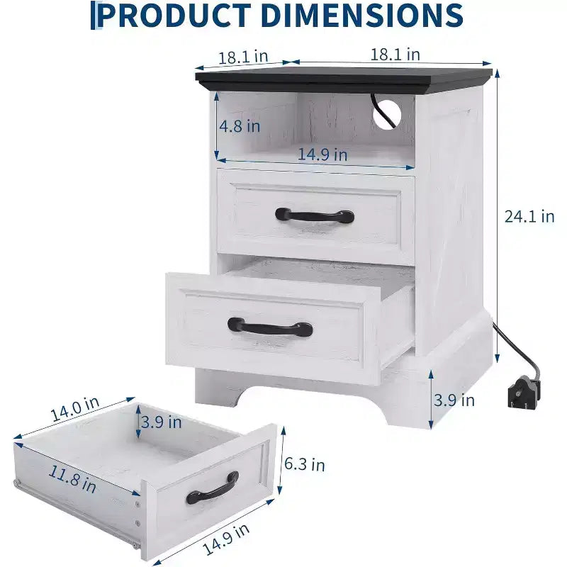 Table de chevet rustique de ferme