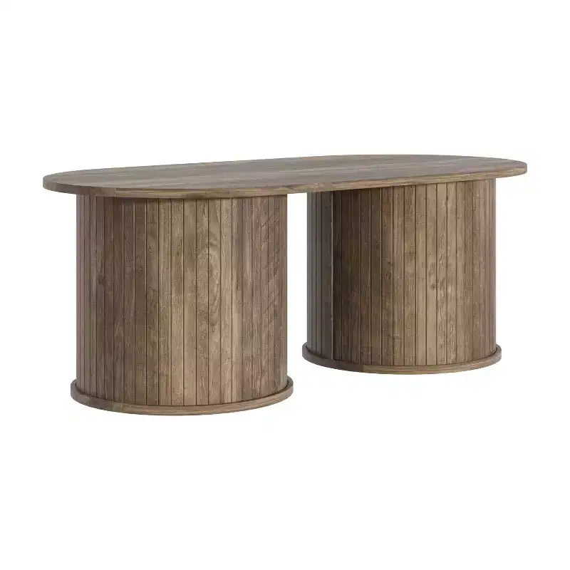 Table basse oblongue cannelée