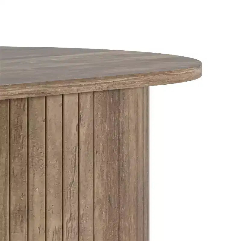 Table basse oblongue cannelée