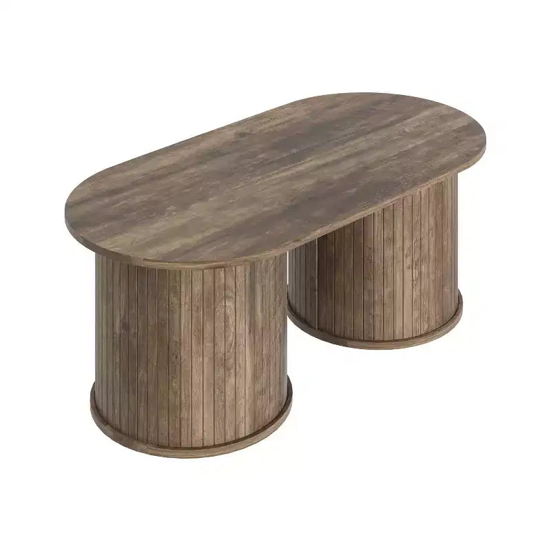 Table basse oblongue cannelée