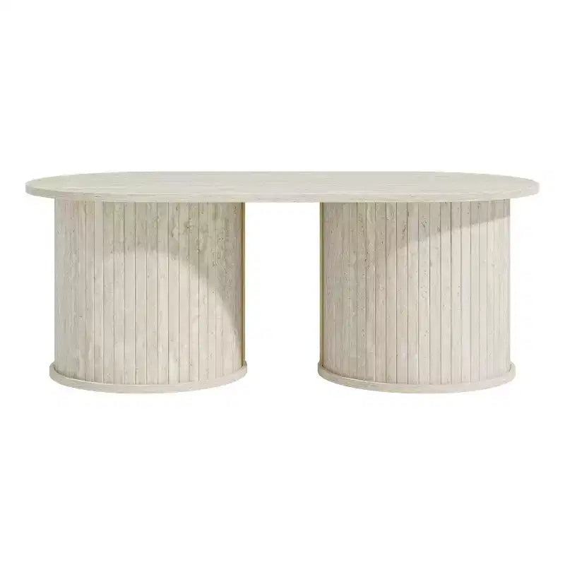 Table basse oblongue cannelée