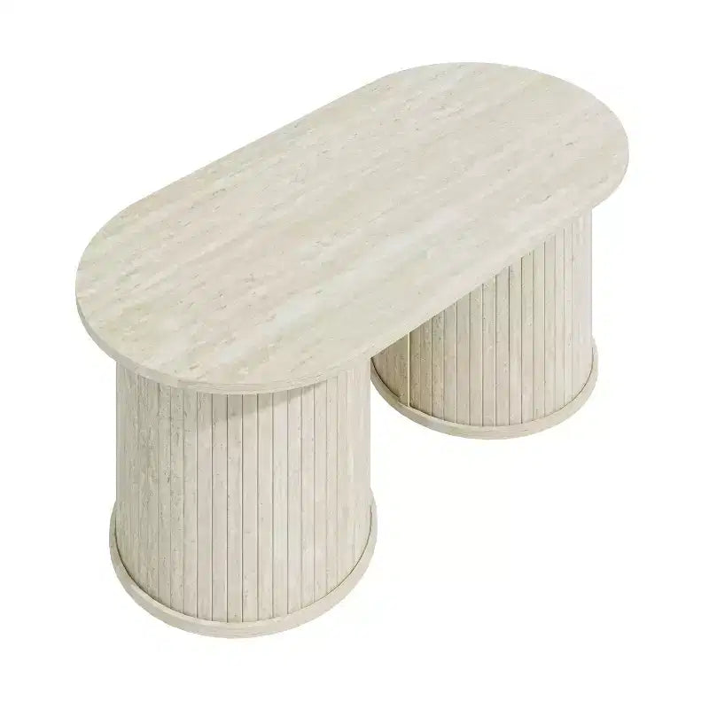 Table basse oblongue cannelée