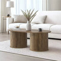 Galano Fluted Oblong Coffee Table with Round Base 39.2 W 19.5 D 14.9 H