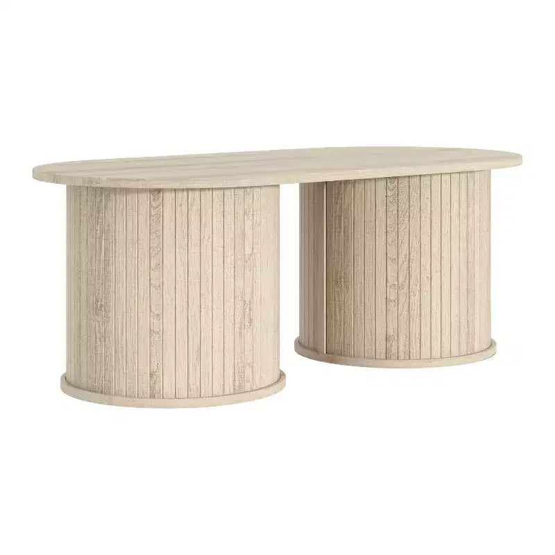 Table basse oblongue cannelée
