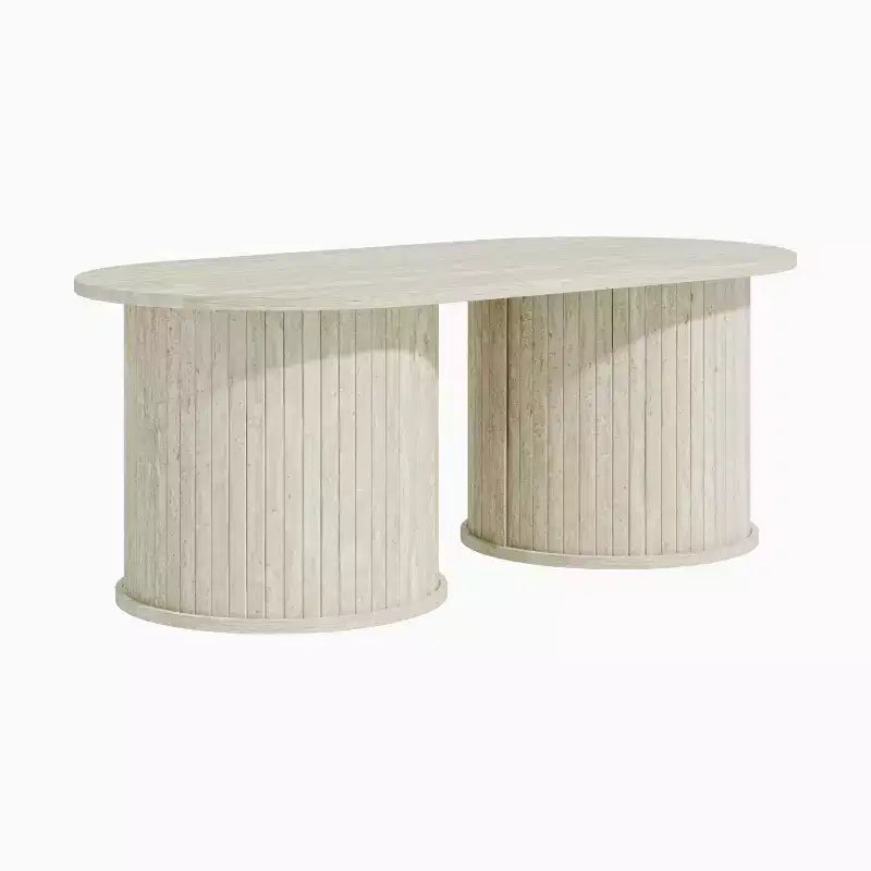 Table basse oblongue cannelée
