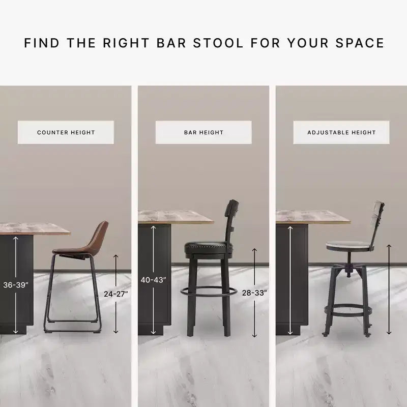 Tabouret de bar rembourré hauteur comptoir